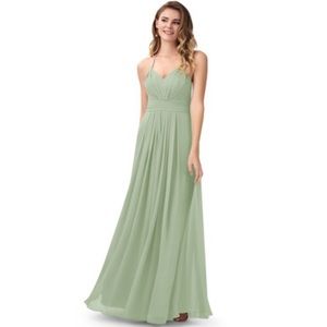 Azazie Dusty Sage Adrienne Bridesmaid Dress